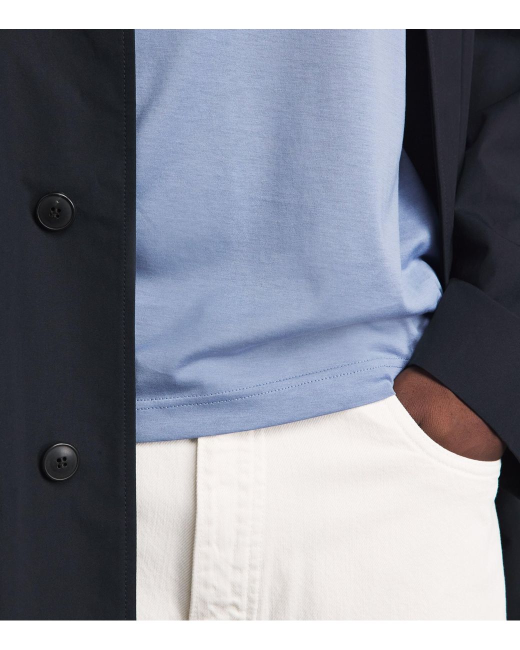 Sunspel Blue Supima Cotton Classic T-Shirt for men