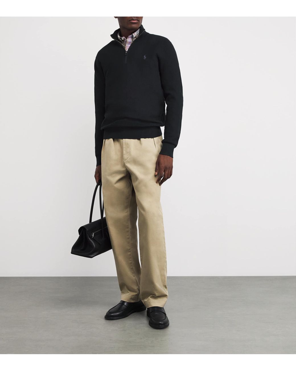 Polo Ralph Lauren Blue Cotton Half-Zip Sweater for men