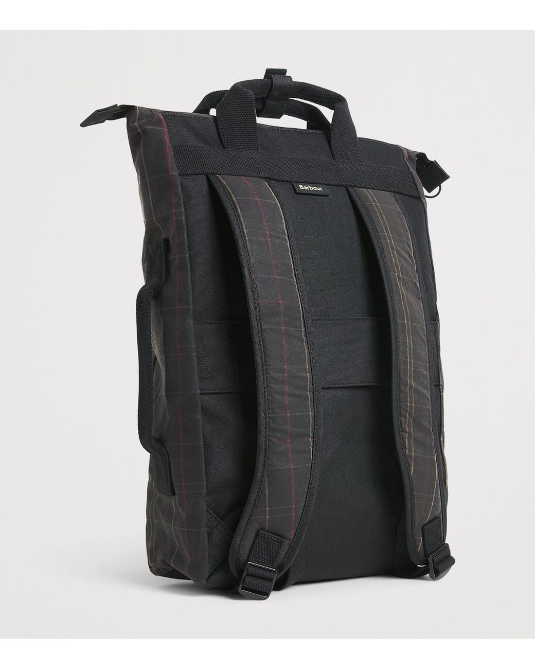 Barbour Black Waxed Cotton Field Backpack for men