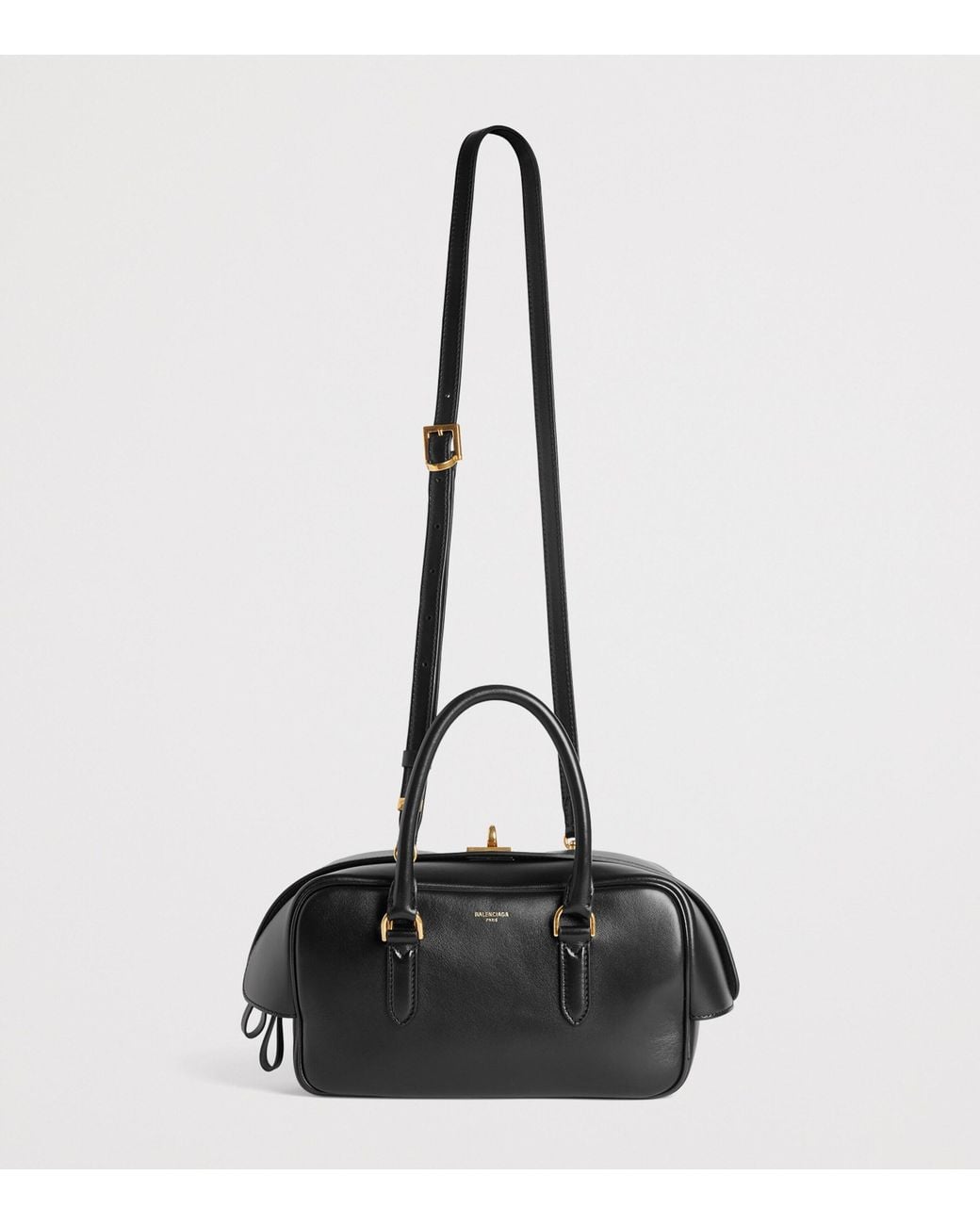 Balenciaga Black Lambskin Le 7 Top-Handle Bag