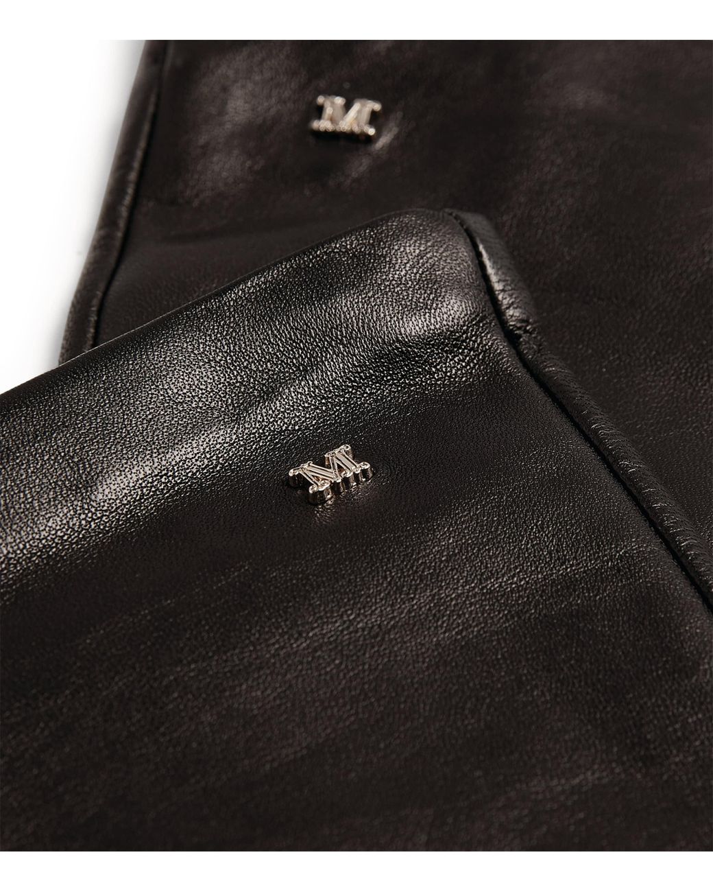 Max Mara Black Leather Elbow-Length Gloves