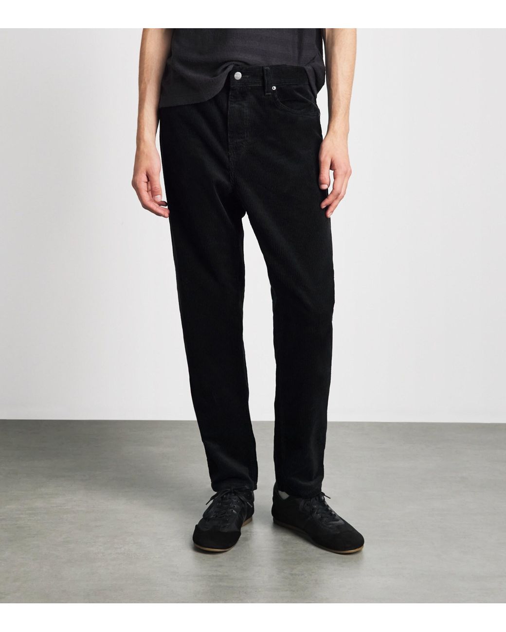 Carhartt Black Cotton Corduroy Newel Trousers for men