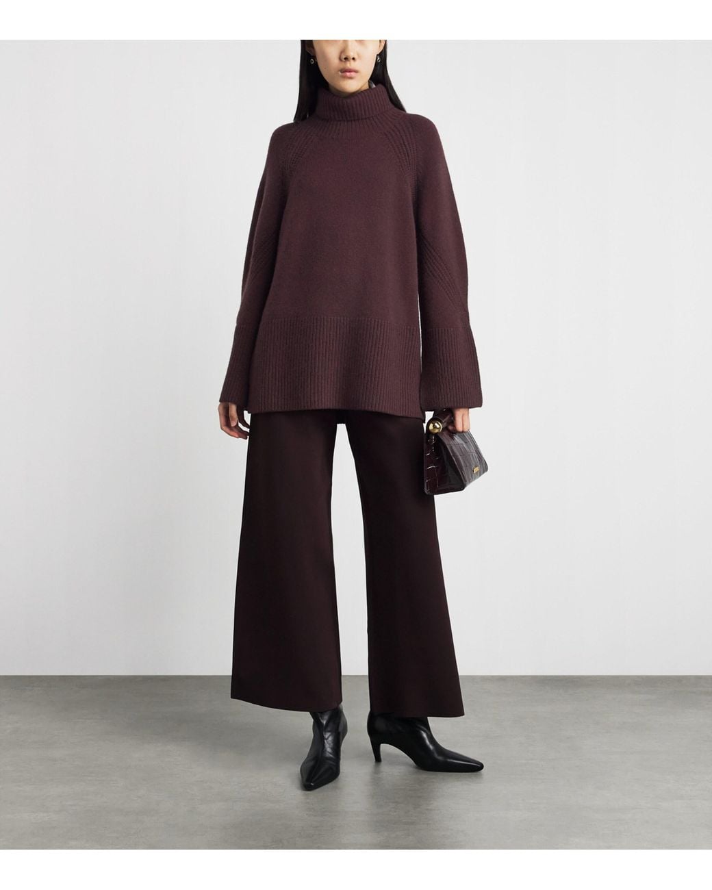 Joseph Purple Cashmere Roll-Neck Loftus Sweater