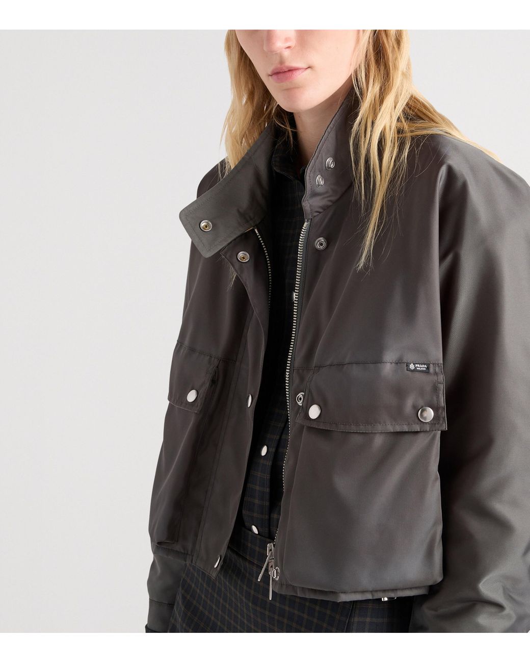 Prada Gray Washed Re-Nylon Jacket