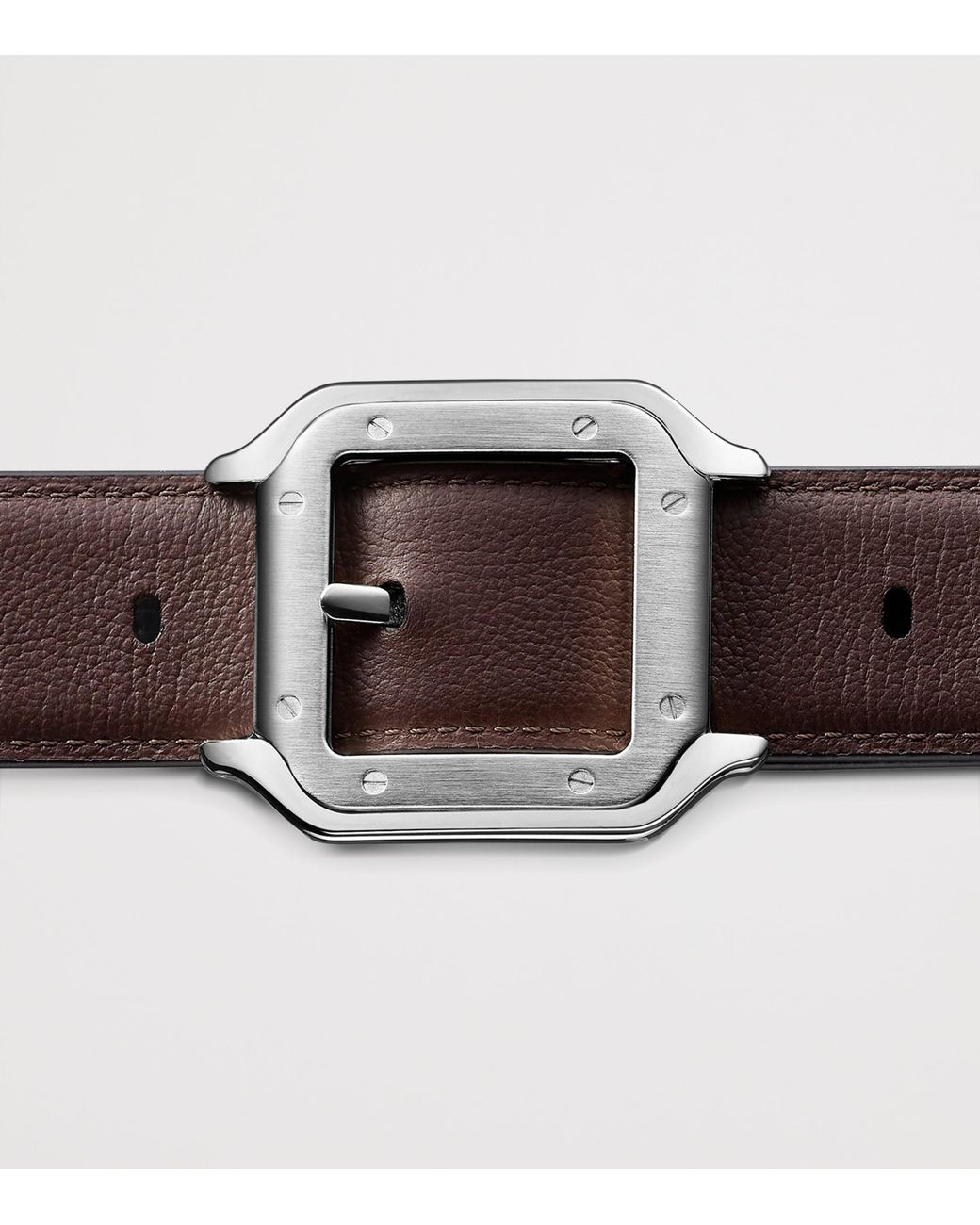 Cartier Black Leather Reversible Santos De Belt for men