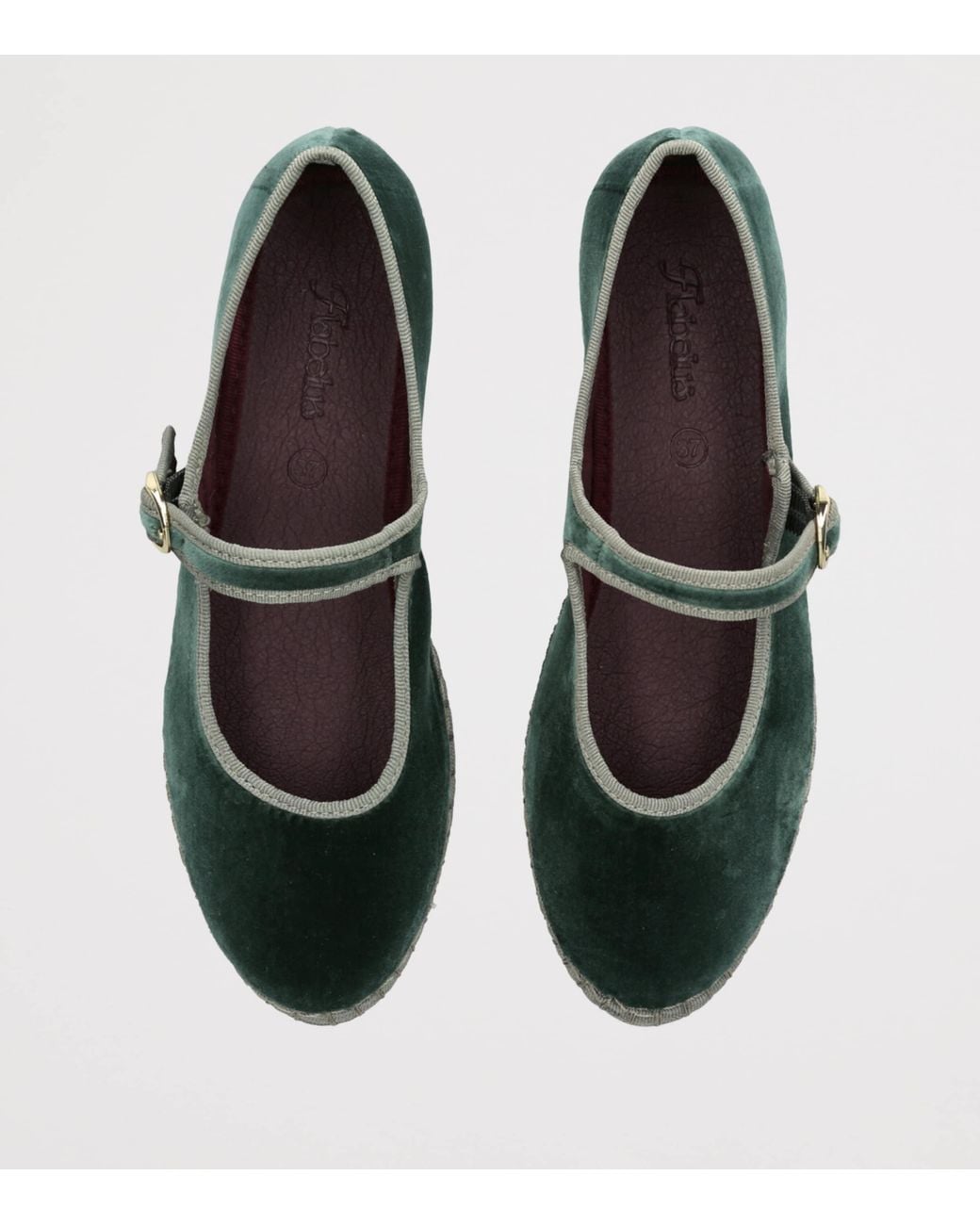 Flabelus Green Velvet Jay Mary Janes