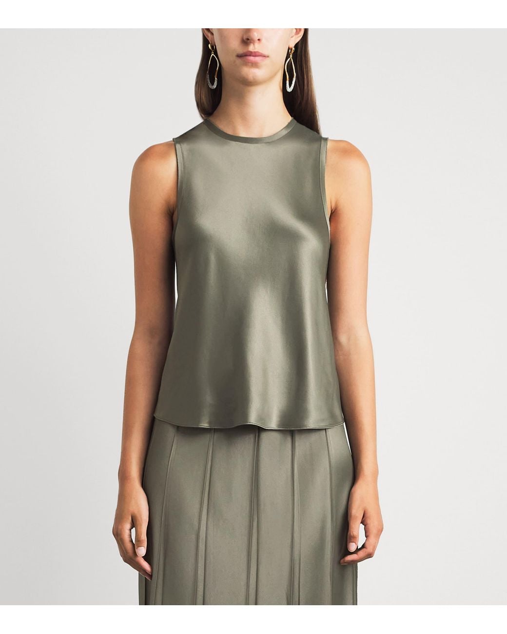 Vince Green Satin Sleeveless Top