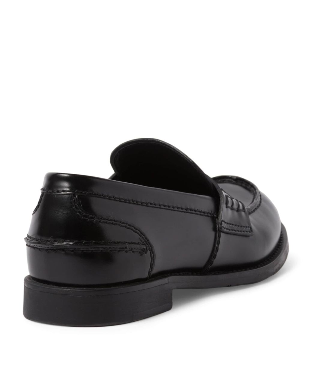 Miu Miu Black Brushed-Leather Embossed Loafers