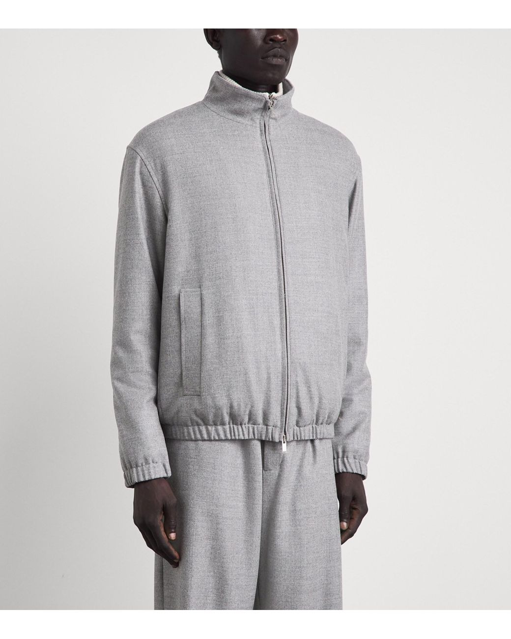 Lardini Gray Stretch-Virgin Wool Jacket for men