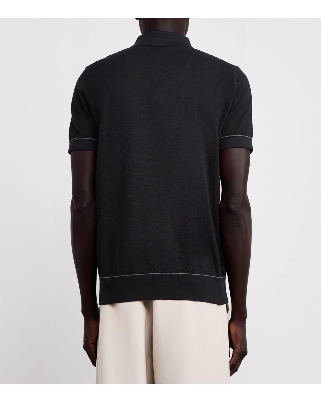 Brioni Black Sea Island Cotton Polo Shirt for men