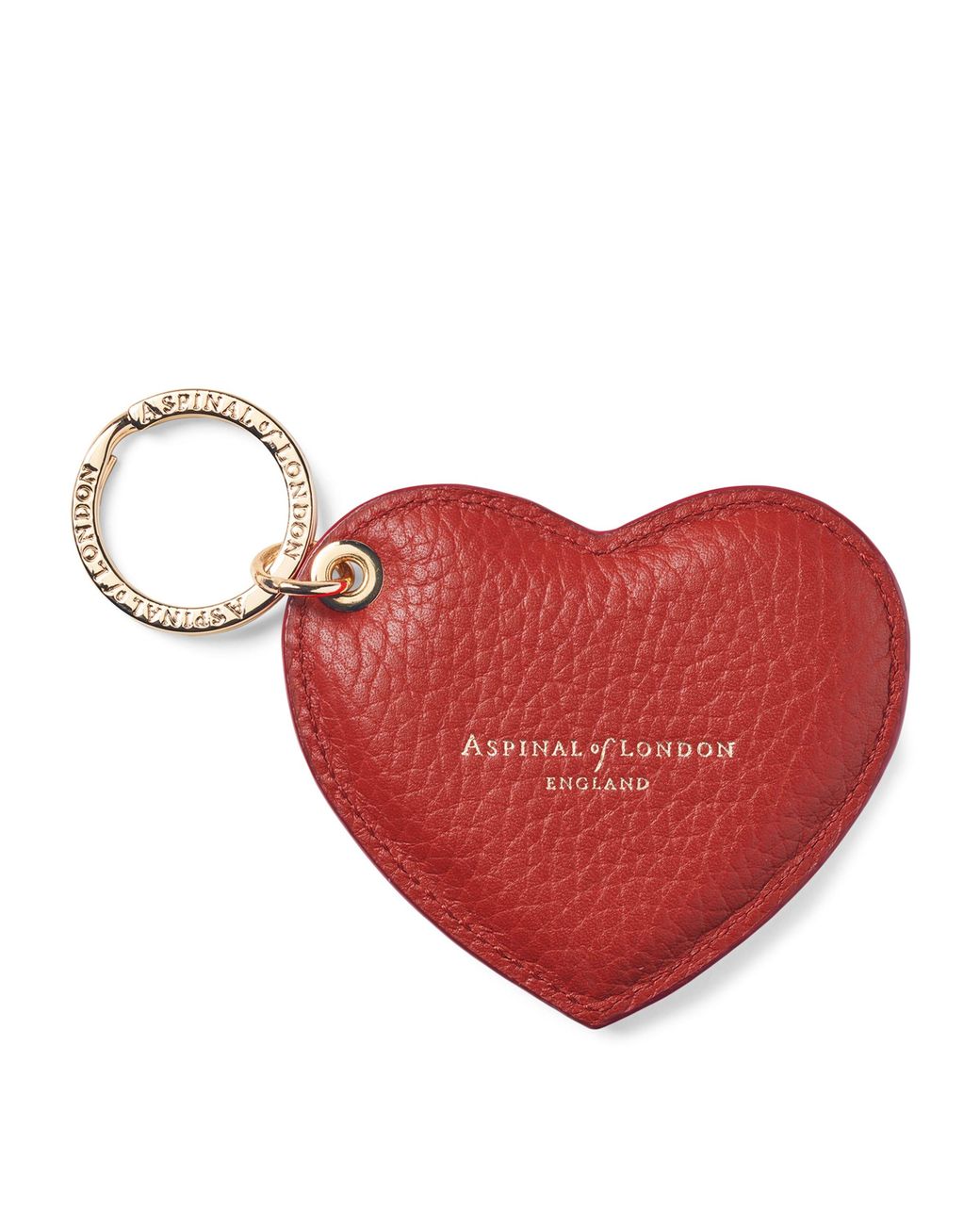 Aspinal Red Leather Heart Keyring