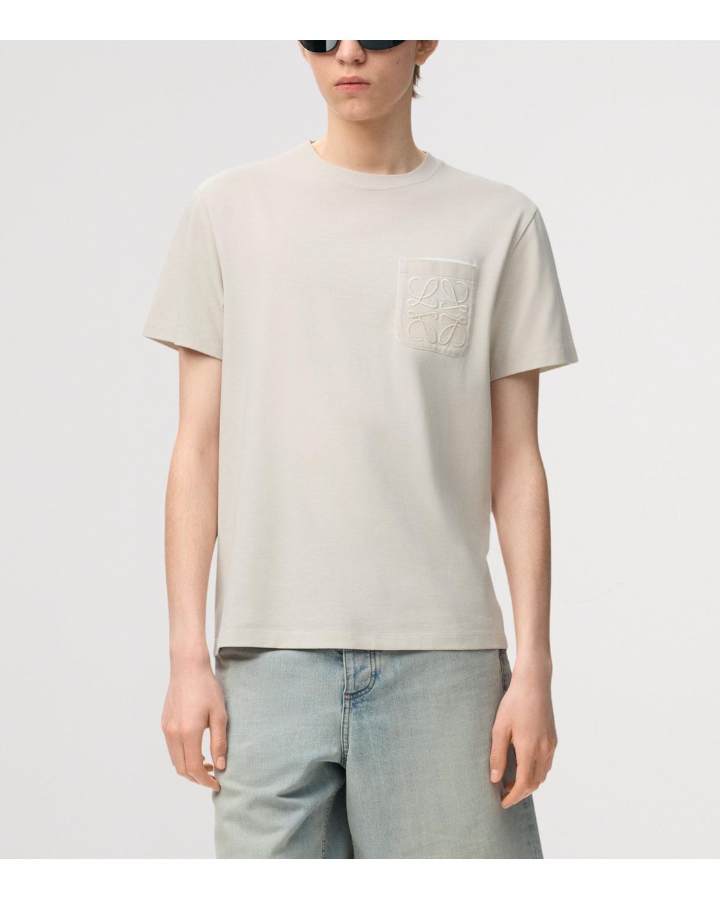 Loewe White Pocket Anagram T-Shirt for men