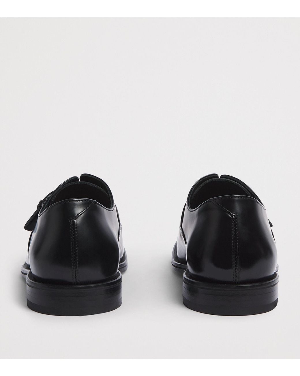 AMI Black Leather Monk Strap Shoes for men