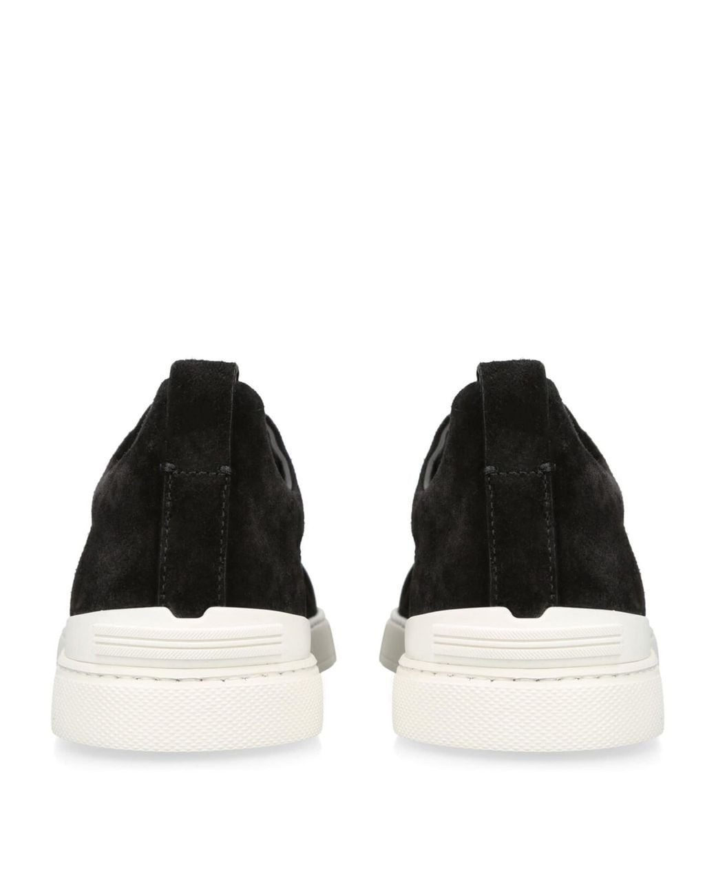 Zegna Black Suede Triple Stitch Sneakers for men