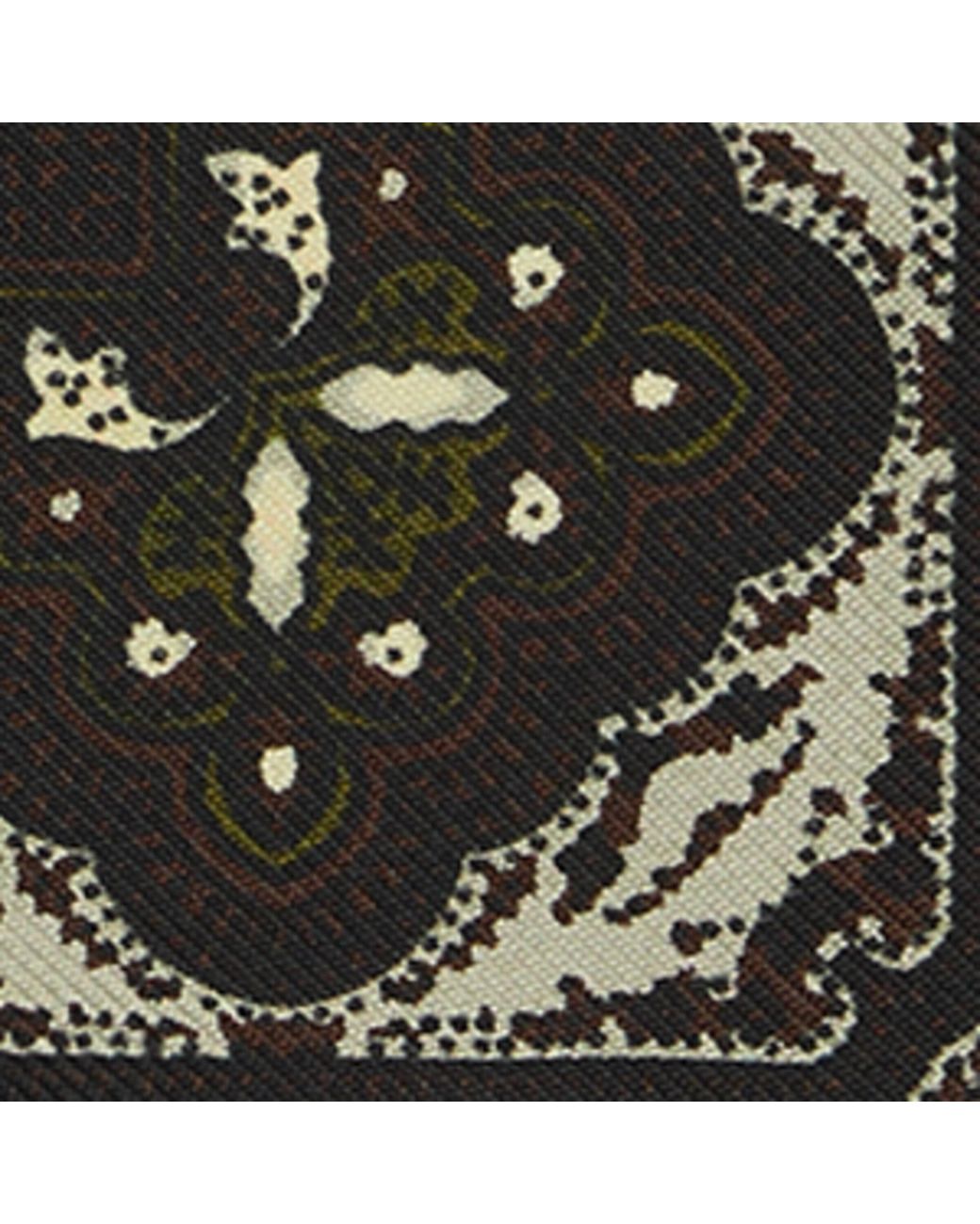 Dunhill Black Mulberry Silk Paisley Pocket Square for men