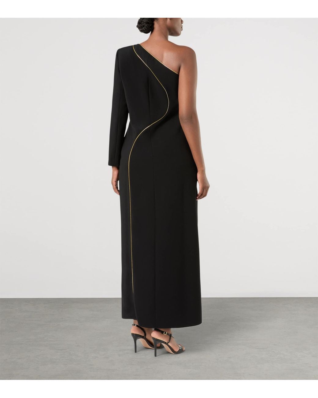 Marina Rinaldi Black One-Shoulder Maxi Dress