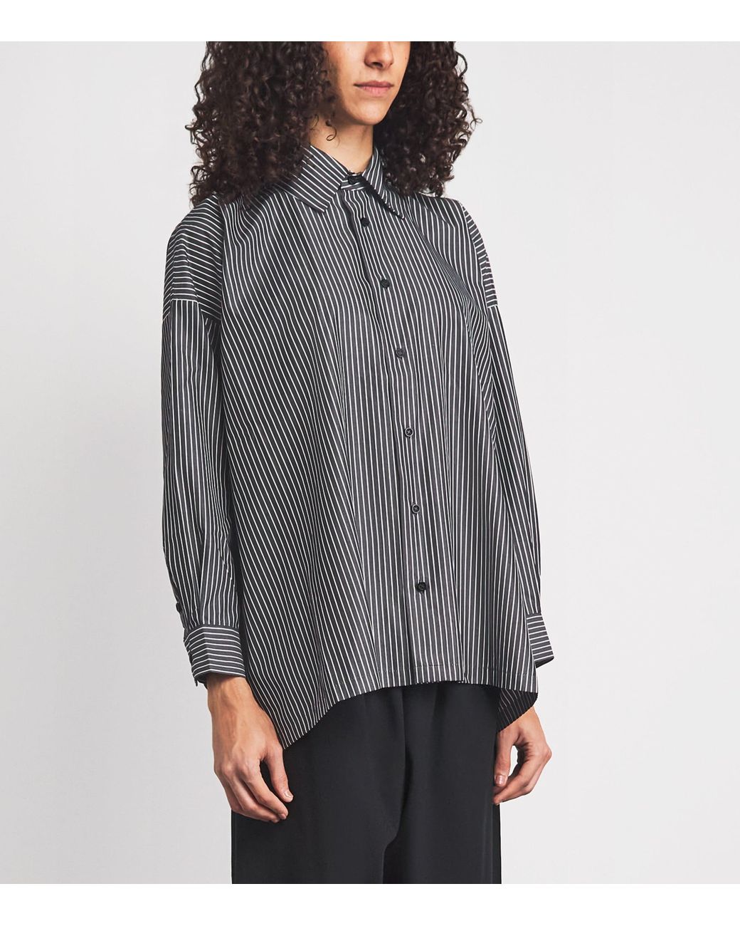 Eskandar Gray Wide Stripe A-Line Shirt