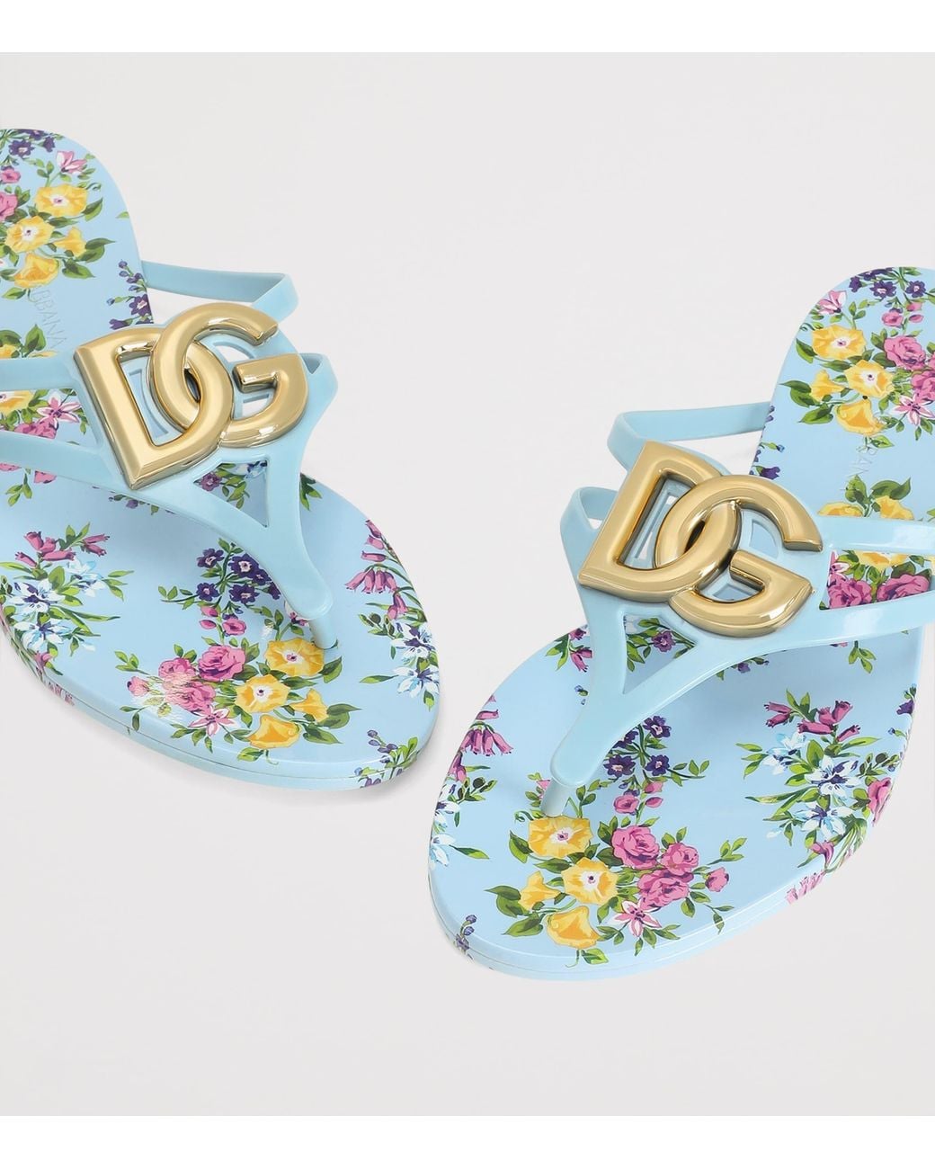 Dolce & Gabbana Blue Logo Flip Flops