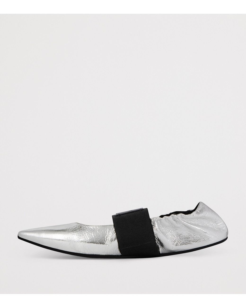 Givenchy White Leather Crush Ballet Flats