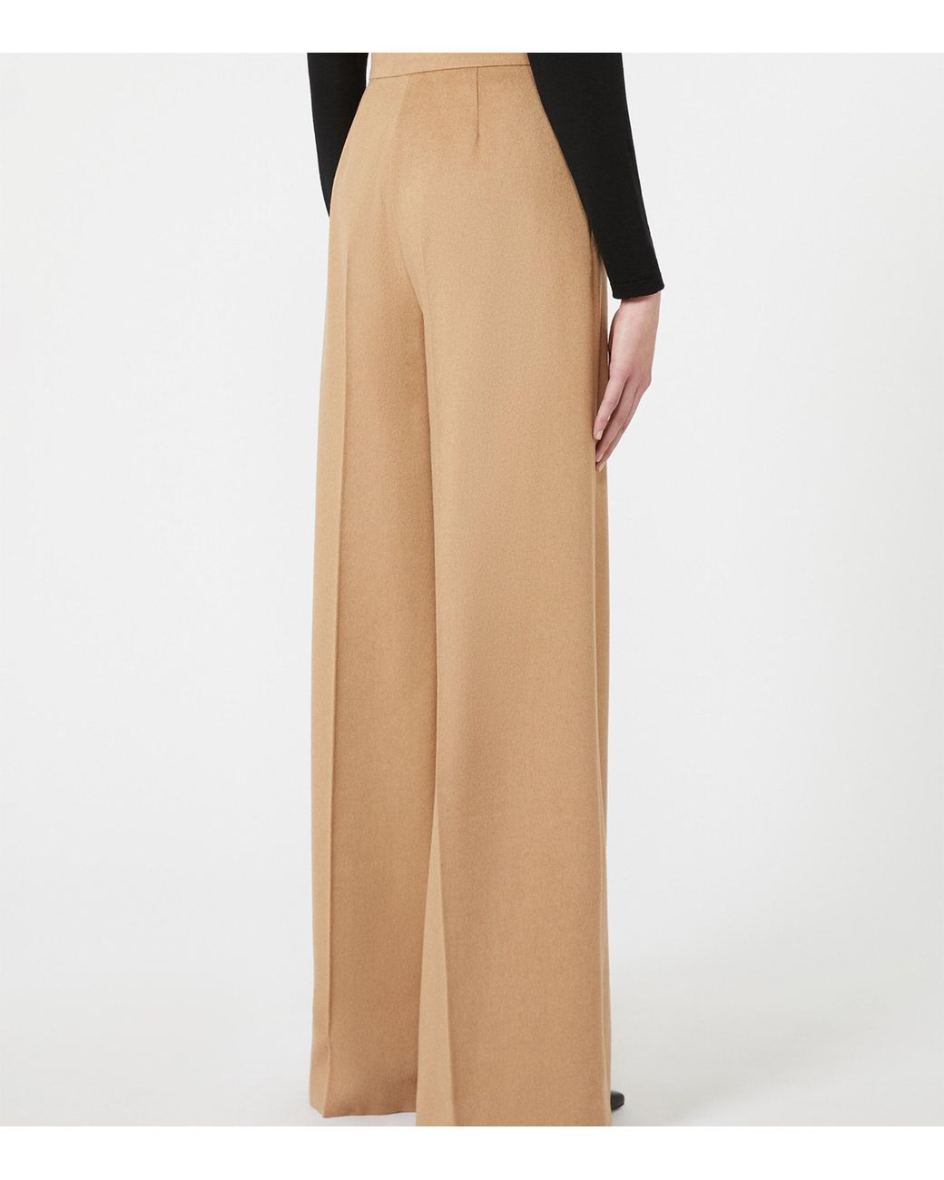 Max Mara Natural Wool Wide-Leg Trousers