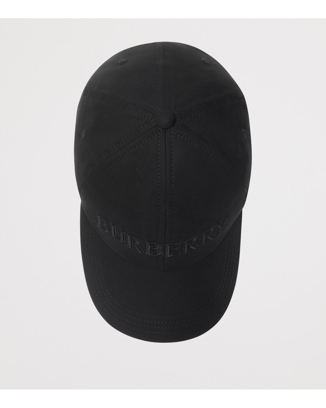 Burberry Black Cotton Gabardine Logo Cap for men