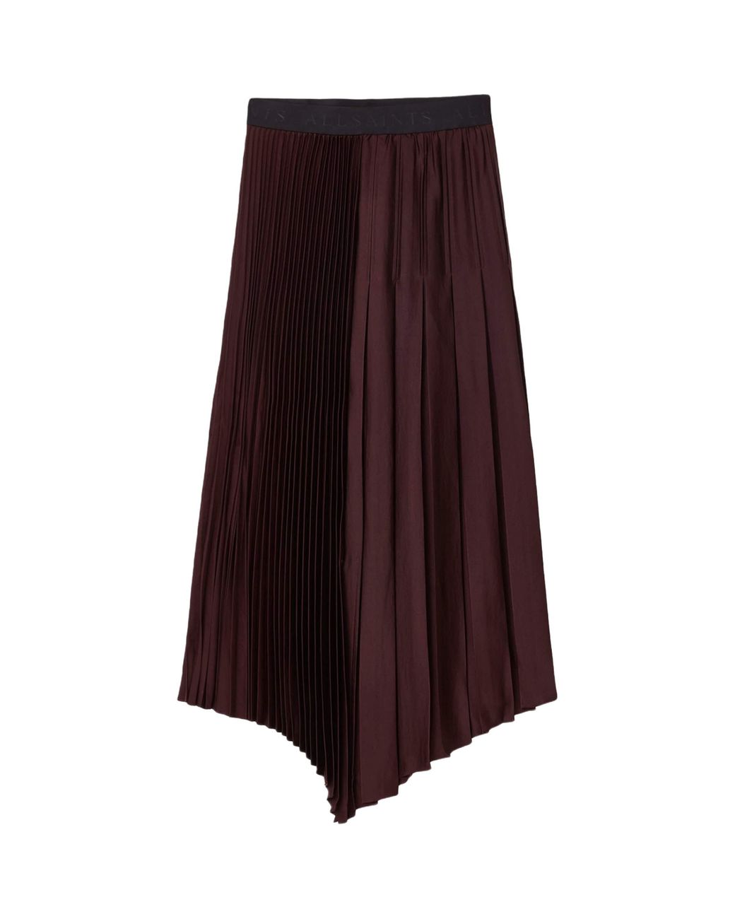 AllSaints Brown Pleated Jax Skirt
