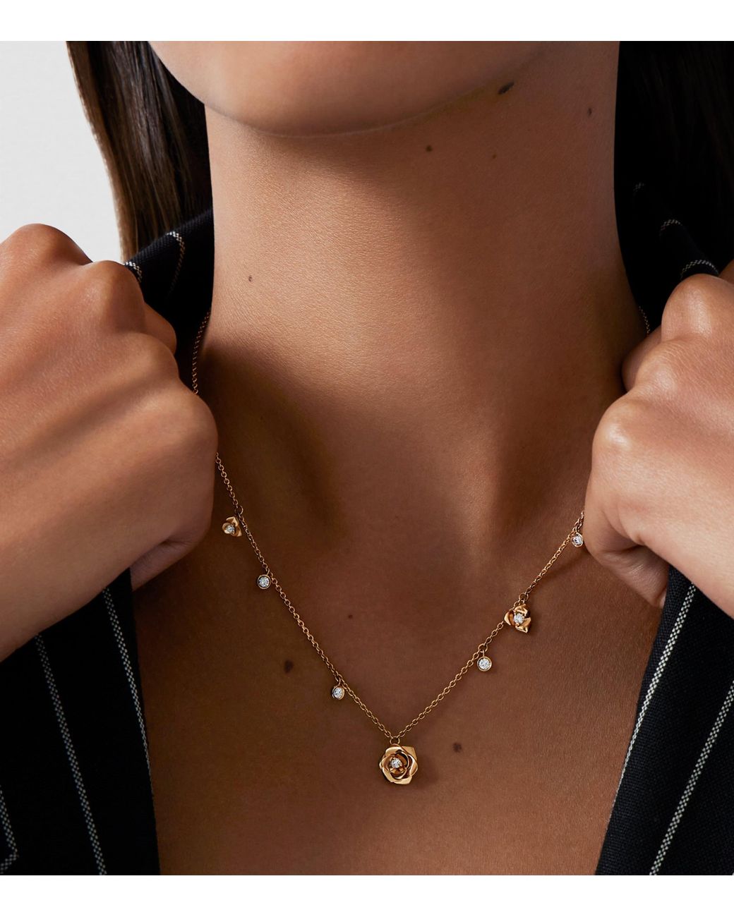 Piaget Natural Rose And Diamond Rose Necklace