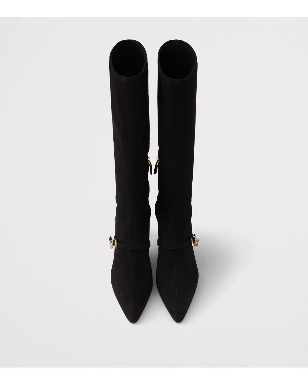 Prada Black Stretch Suede Boots