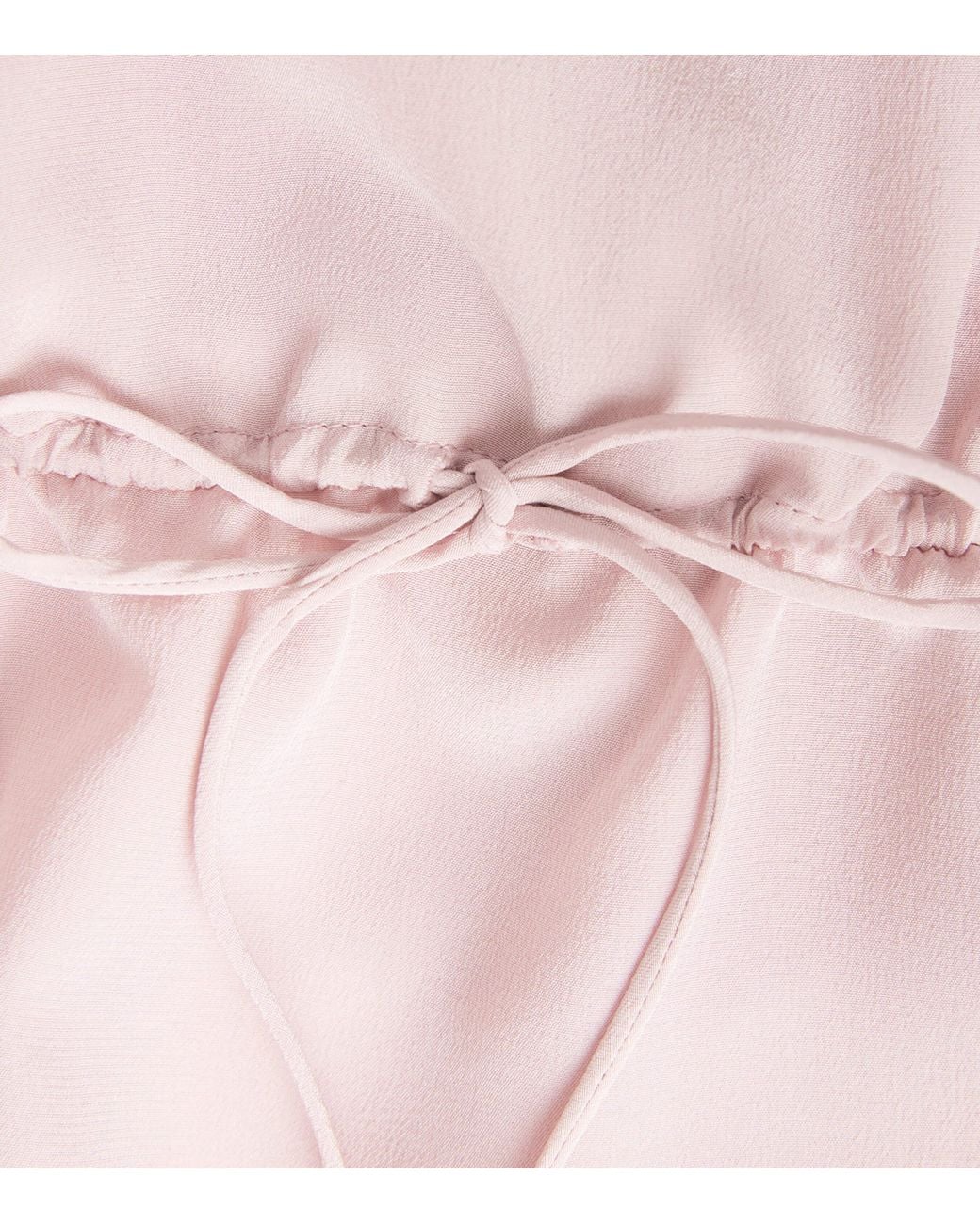 Chloé Pink Silk Drawstring Cami Top