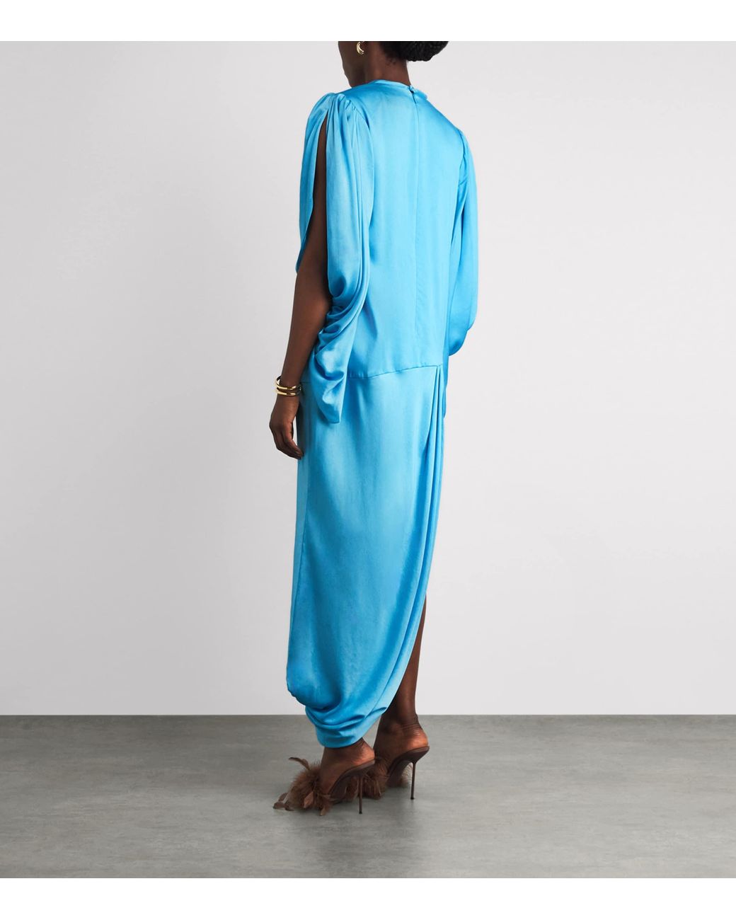 ALÉMAIS Blue Silk Lenny Gown
