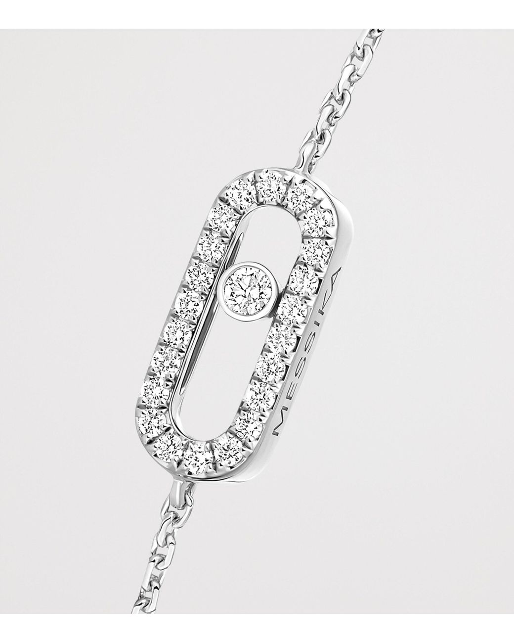 Messika White Move Uno Mini And Diamond Chain Bracelet