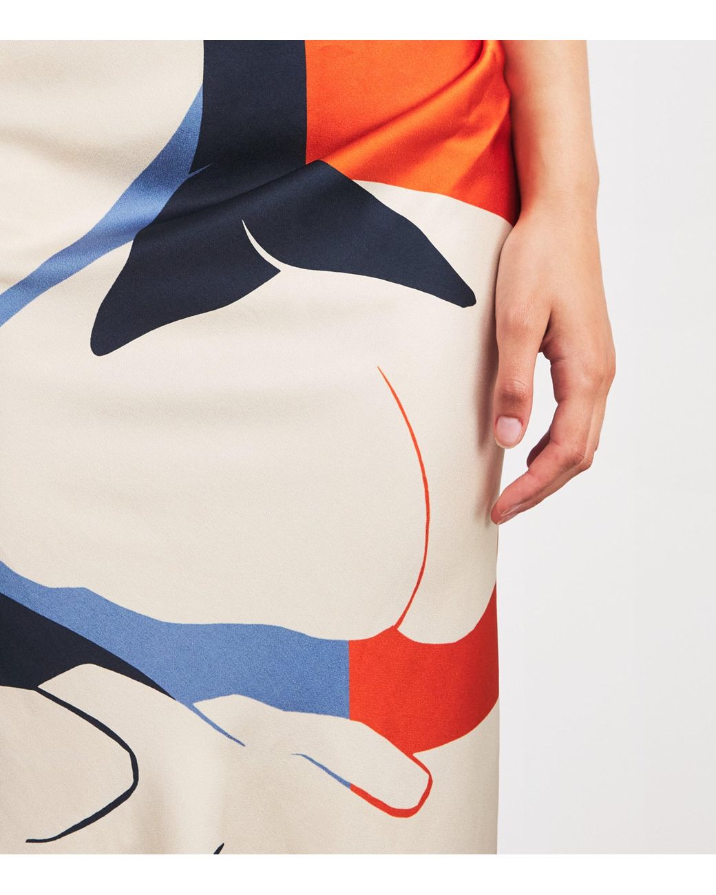 Victoria Beckham Blue Satin Draped Midi Dress