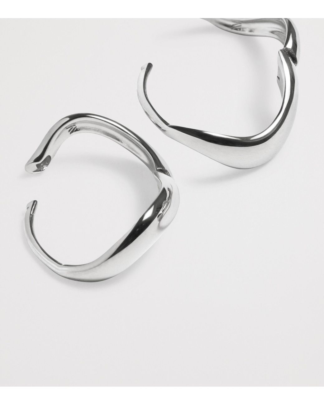 Monica Vinader Metallic Sterling Swirl Huggie Earrings