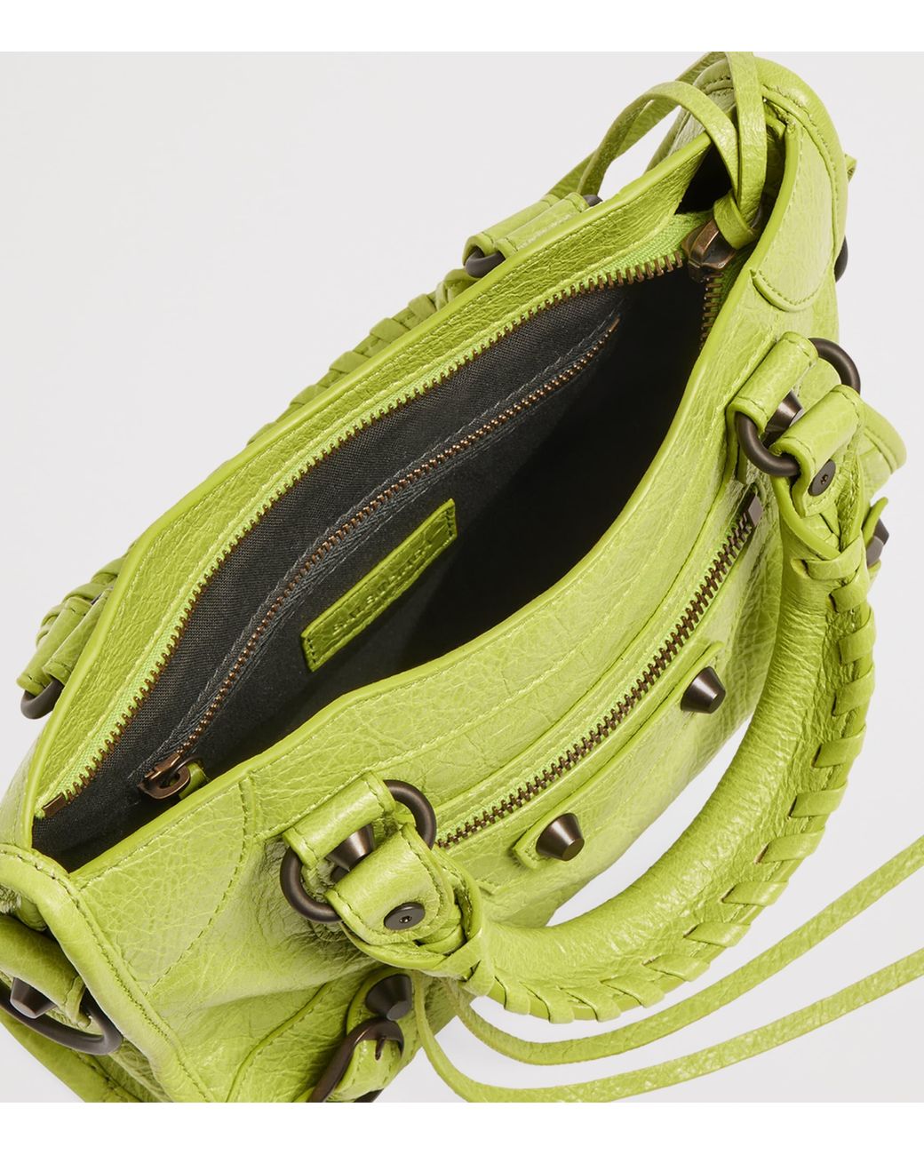 Balenciaga Green Mini Lambskin Le City Top-Handle Bag