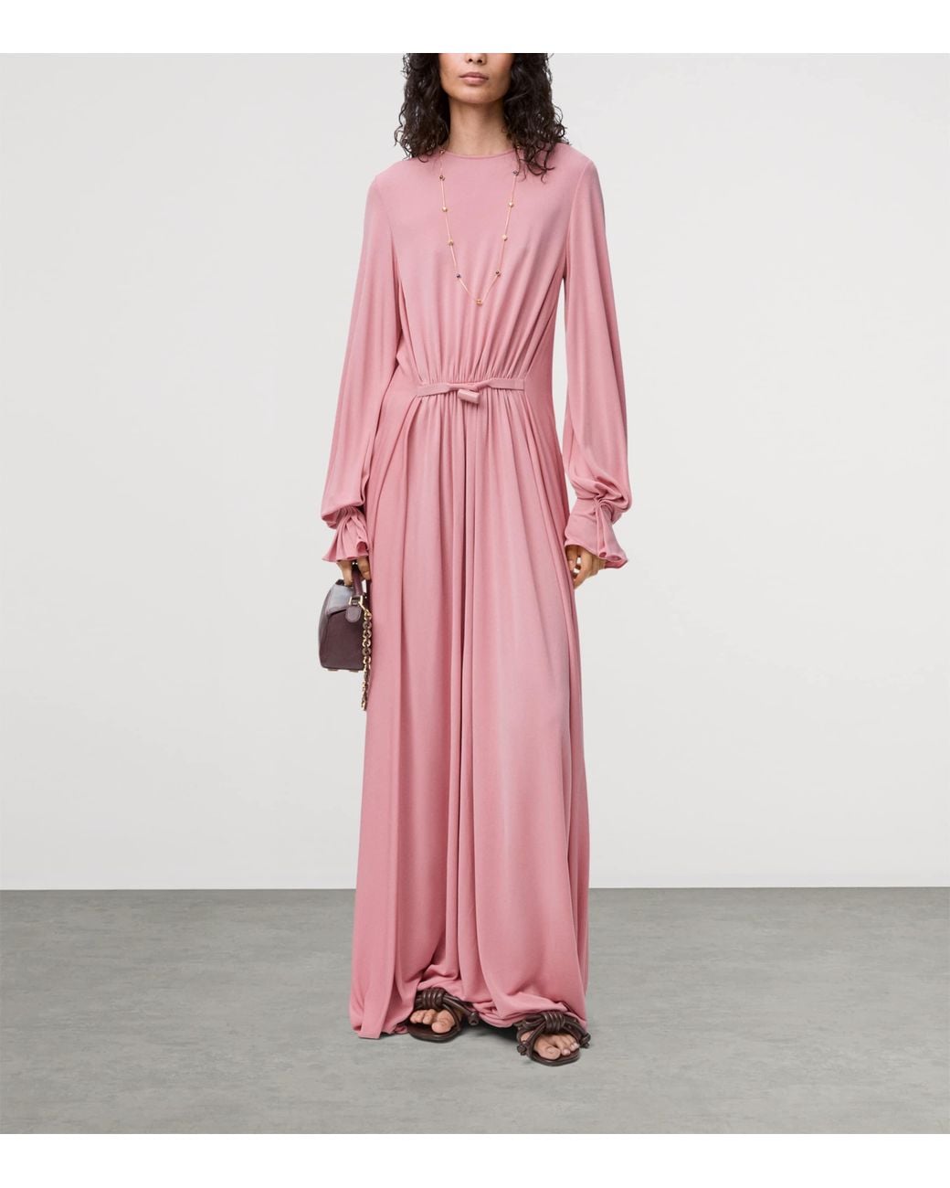 Loewe Jersey Draped Maxi Dress in Pink | Lyst