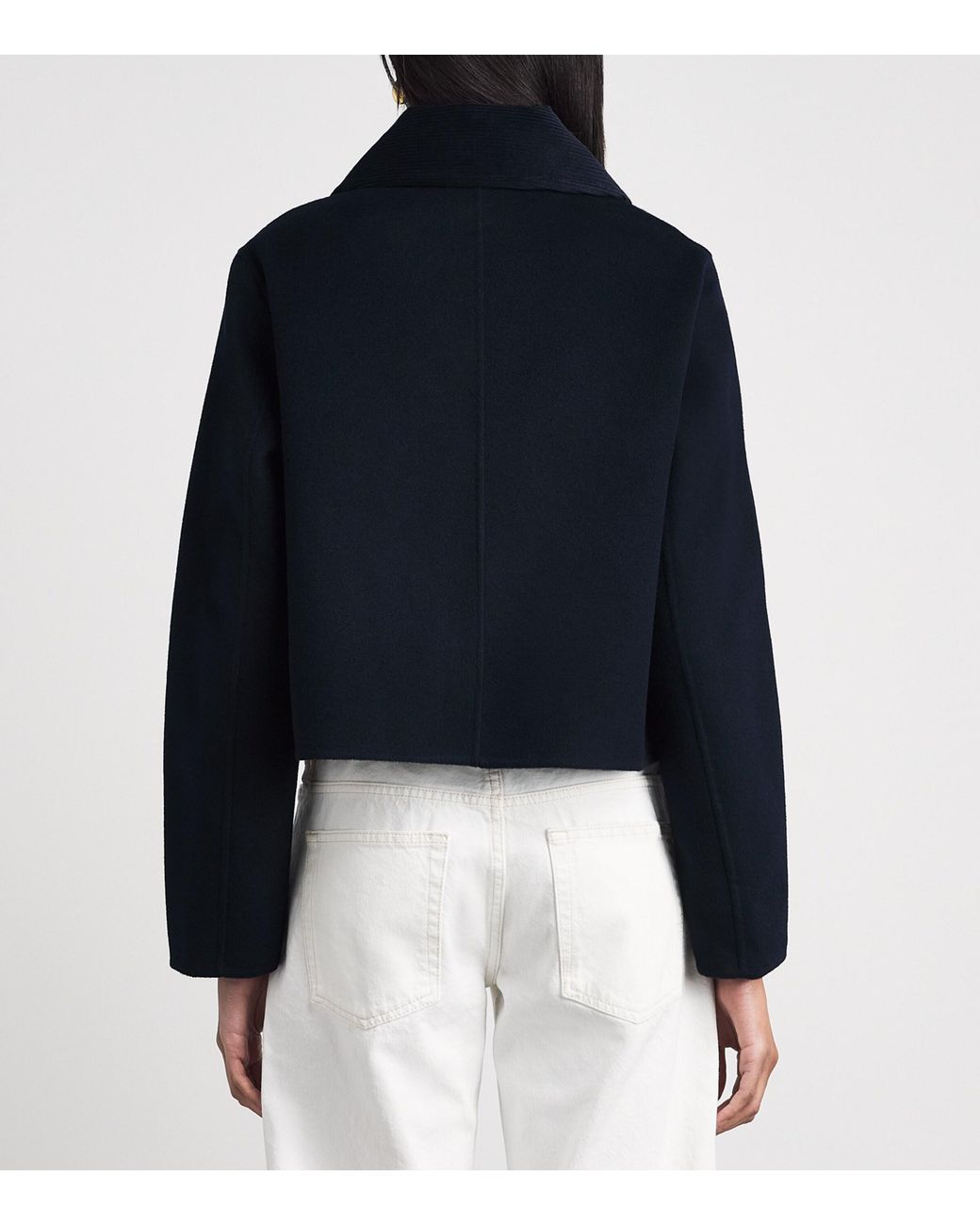 Claudie Pierlot Blue Wool-Blend Corduroy-Collar Jacket