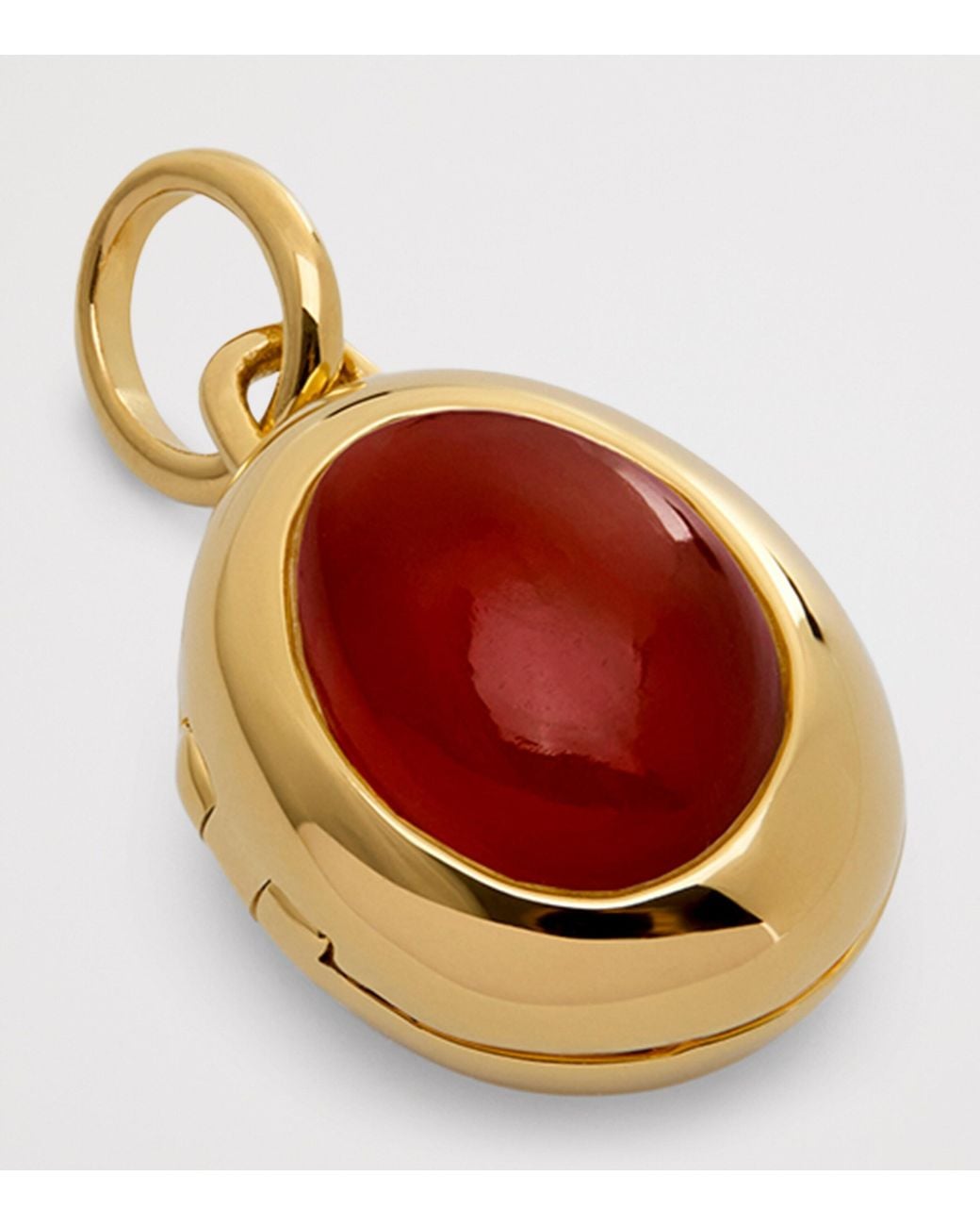 Monica Vinader Red Vermeil And Onyx January Birthstone Locket
