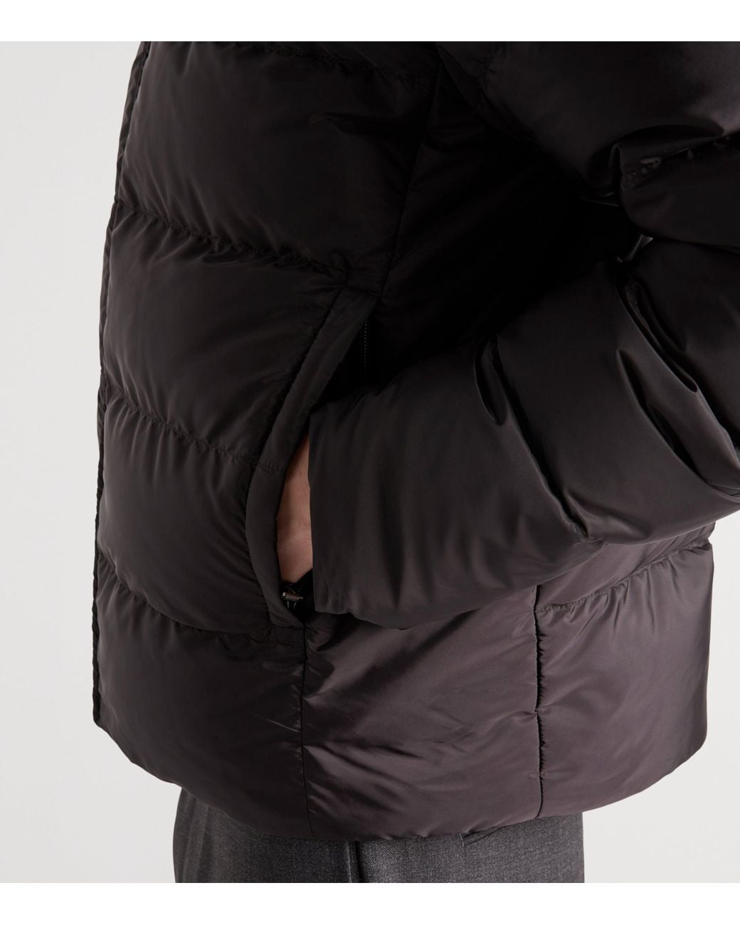 Prada Black Re-Nylon Medium-Weight Down Jacket for men