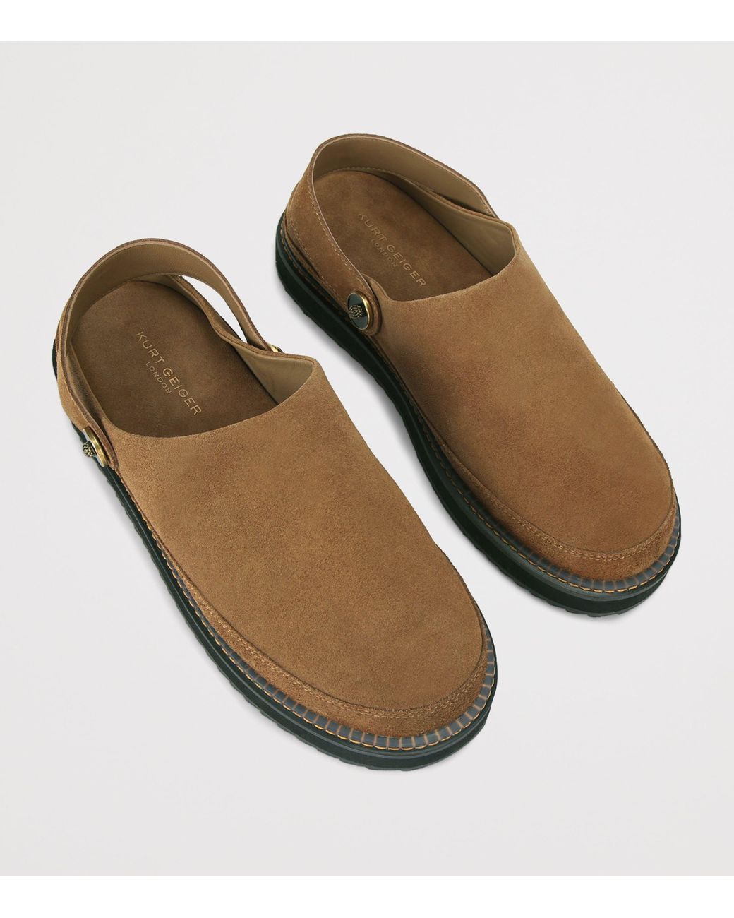 Kurt Geiger Brown Suede Men\'s Mule Hatton Mule Brown Suede Slip-On Shoes | Kurt Geiger main image 4