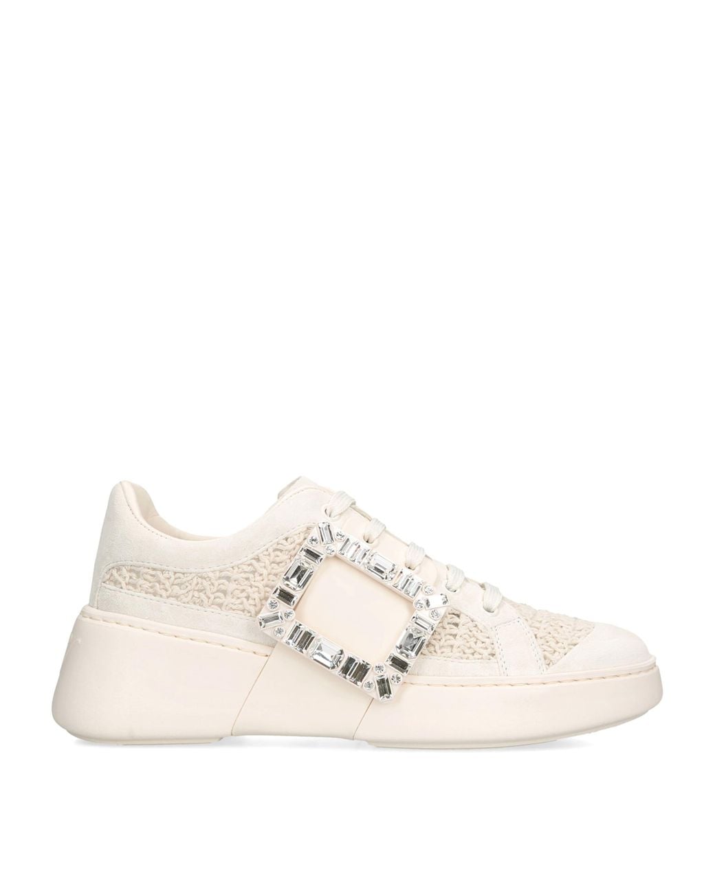 Roger Vivier Natural Crochet Viv' Skate Sneakers