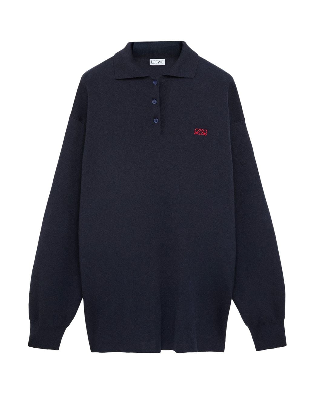 Loewe Blue Cashmere-Silk Polo Sweater