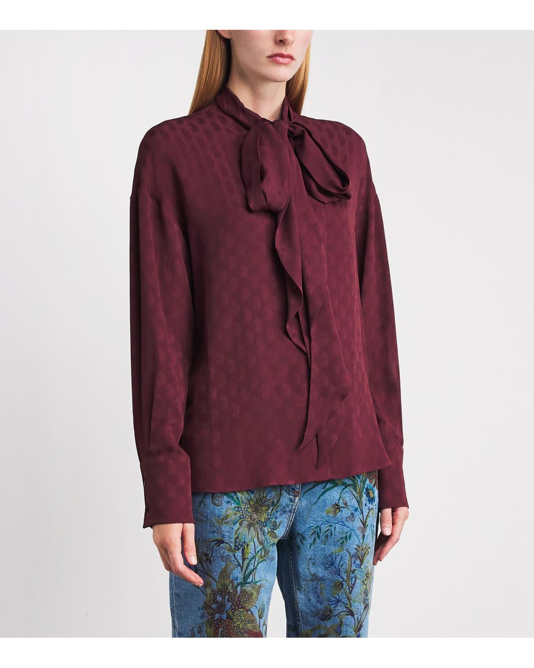 Etro Purple Paisley Jacquard Blouse