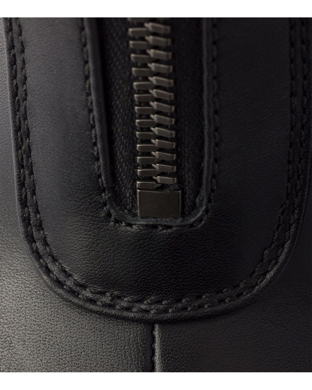 Prada Black Leather Zipped Heeled Ankle Boots 85