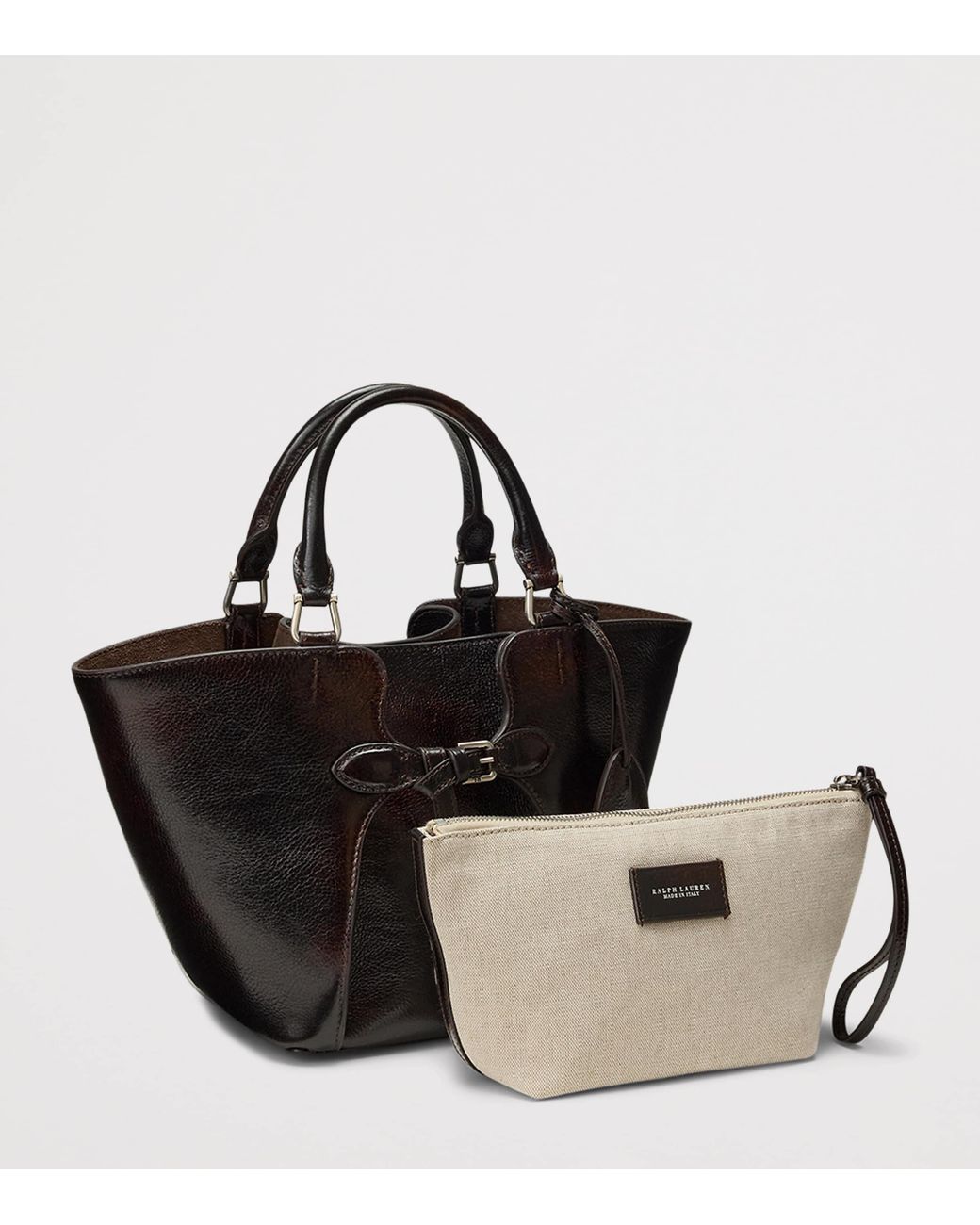 Ralph Lauren Black Small Leather Ralph Tote Bag