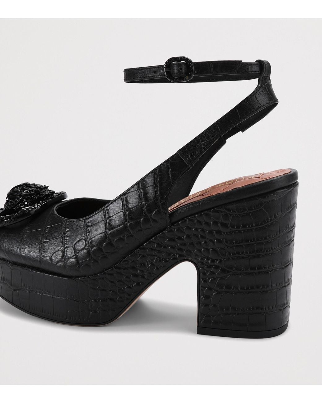Kurt Geiger Black Croc-Effect Chelsea Platform Pumps