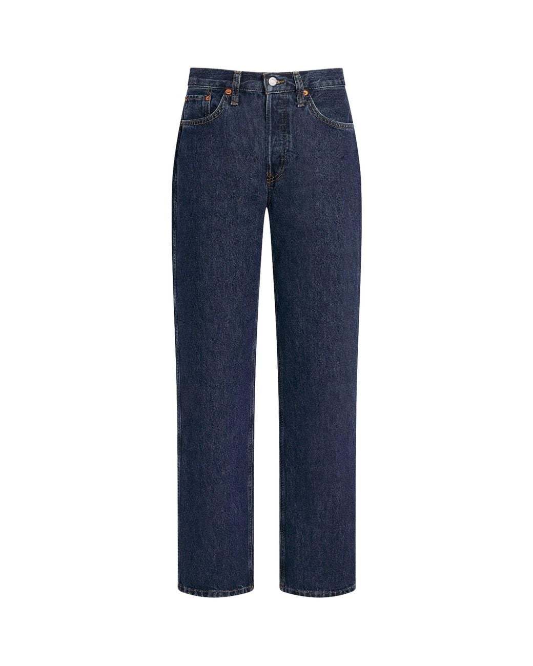 Re/done Blue Organic Cotton Loose High-Rise Jeans