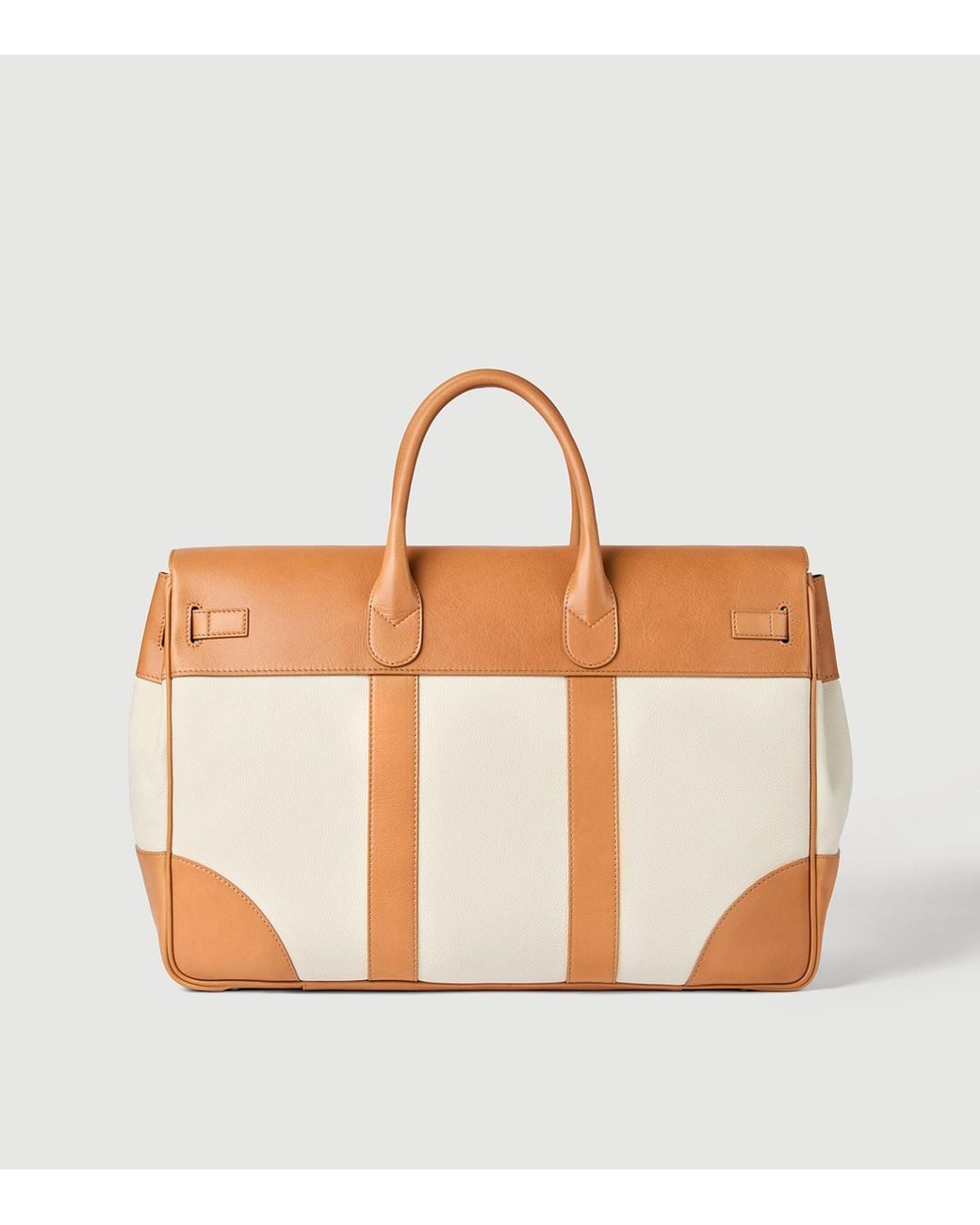 Brunello Cucinelli Brown Grained Leather Country Holdall for men