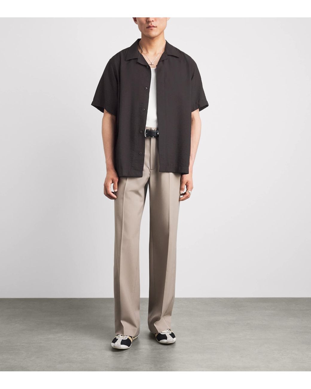NN07 Black Notched-Collar Hank Shirt for men