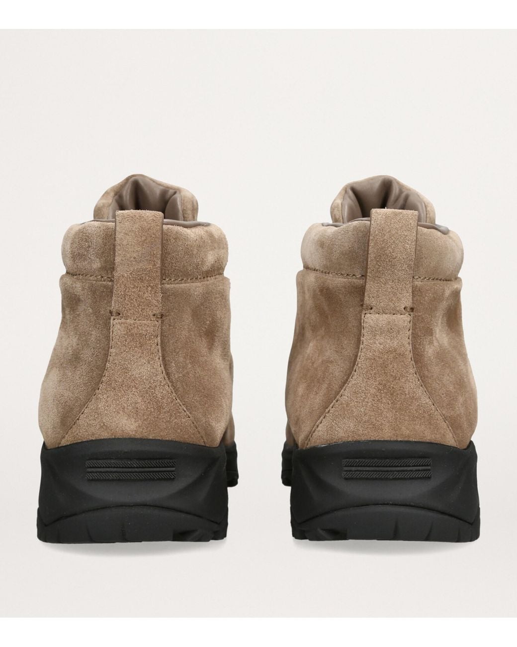 Zegna Brown Suede Triple Stitch High-Top Sneakers for men
