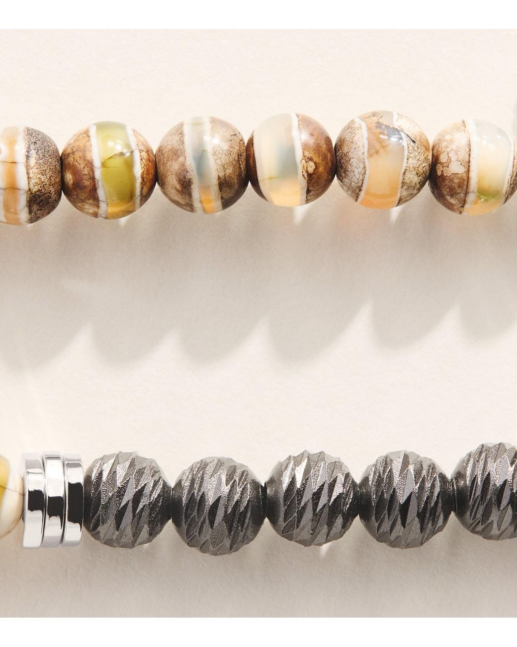 Tateossian Natural Sterling And Agate Stonehenge Graffiato Bracelet for men